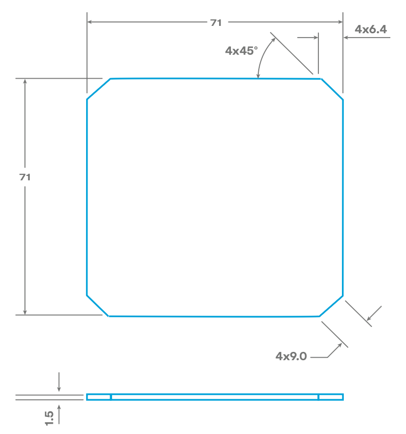 LCD Backlight Diffuser Plate 71mm x 71mm