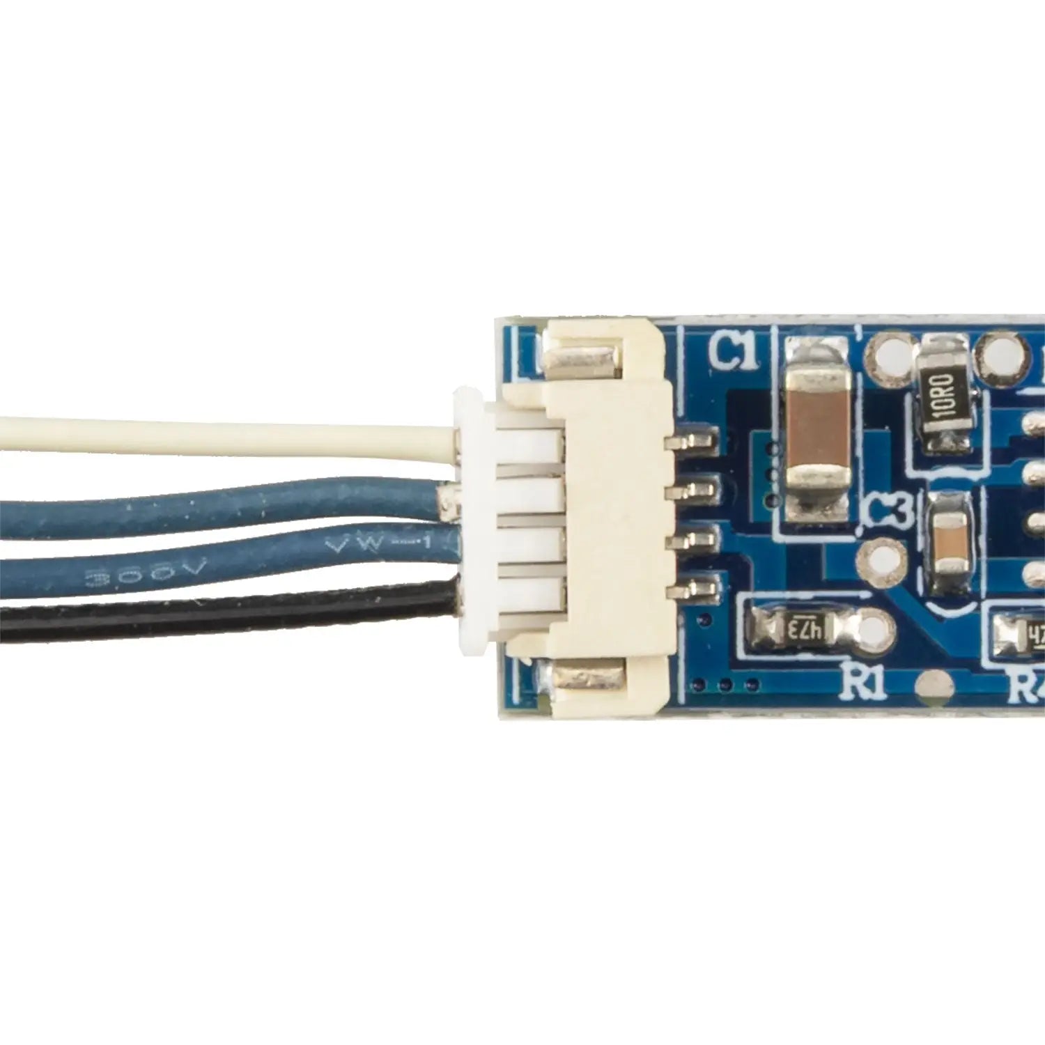 a sleek silver universal led strip with evenly spaced yellowish-white leds for led replacement in lcd panels
