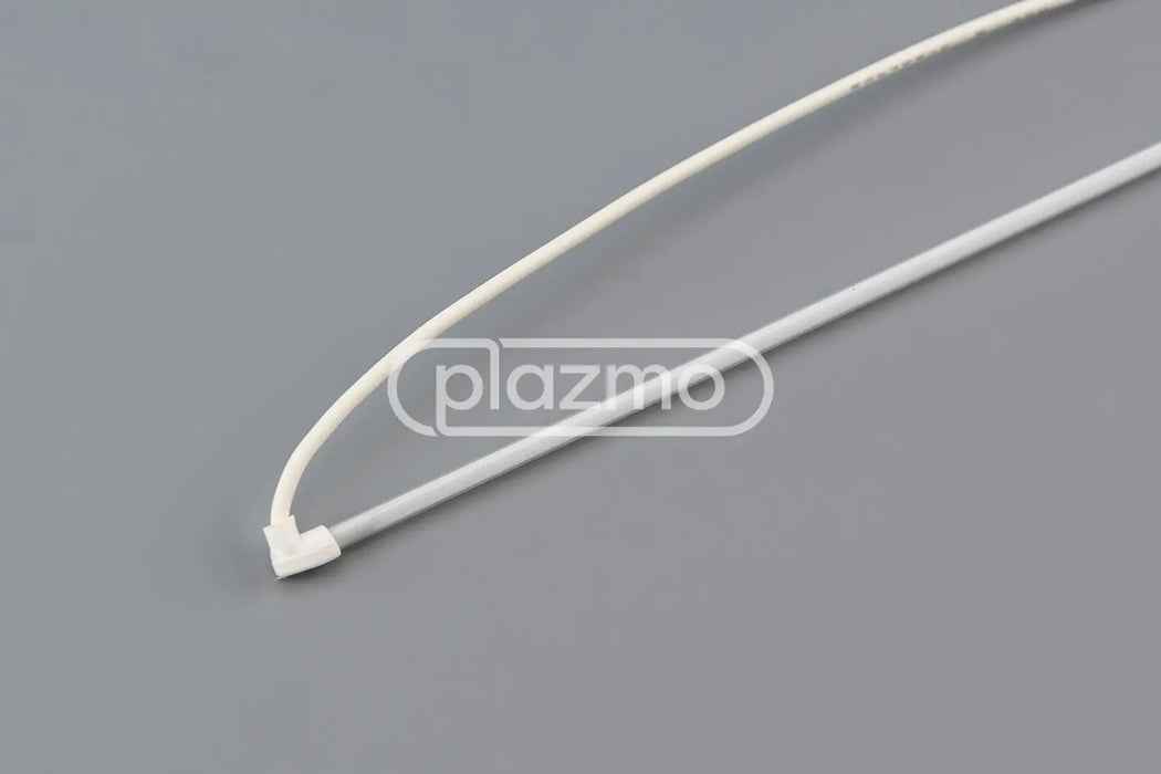 White plastic cable tie with smooth glossy finish and rectangular head used in ccfl backlight assembly for sharp lm10v33