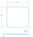 Blue octagonal lcd backlight diffuser plate 69mm x 69mm with four angled cutouts and 0.5 inch thickness for light transmittance