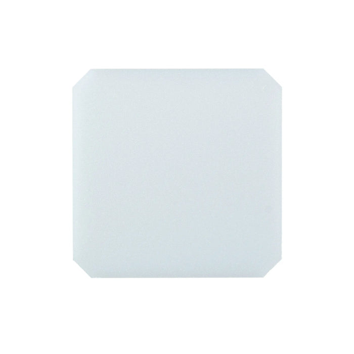Sleek frosted white square glass diffusion plate 69mm x 69mm with softly rounded corners for backlight diffuser plate use