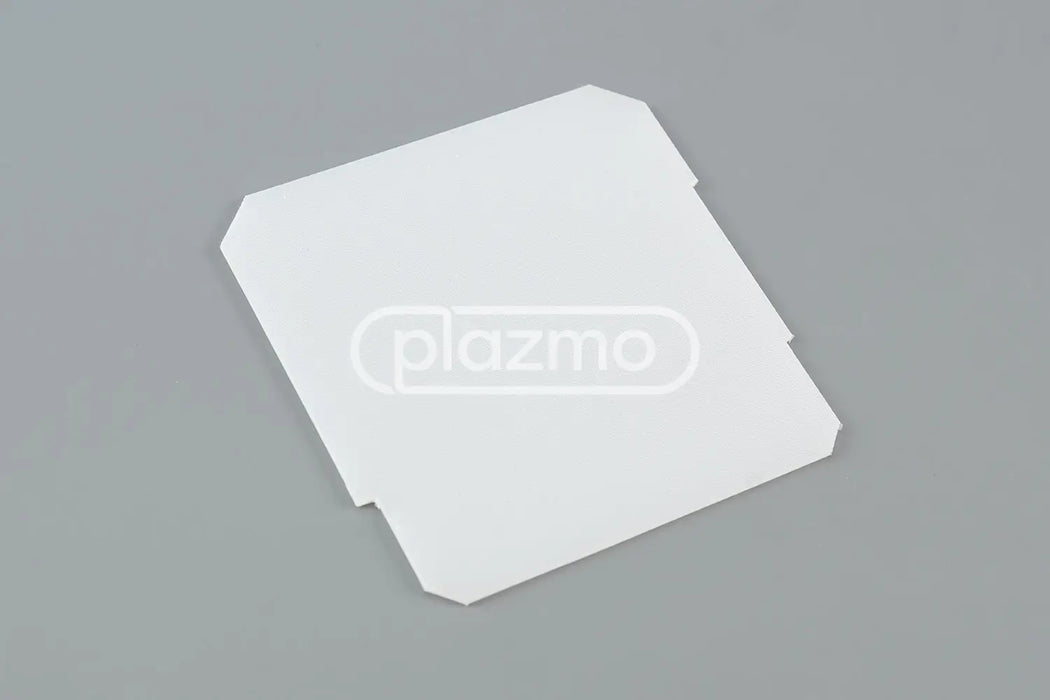 White rectangular cardboard backlight diffuser plate 72mm x 73mm with angled edges for optimal light transmittance