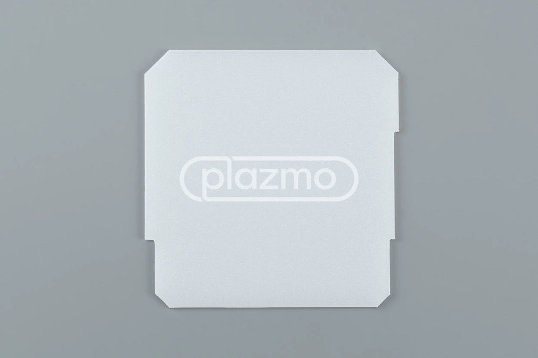 White rectangular plastic backlight diffuser plate with rounded corners and raised edge for enhanced light transmittance