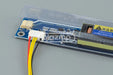 Blue ccfl inverter board with white connector and attached yellow and black wires for universal 2-lamp use