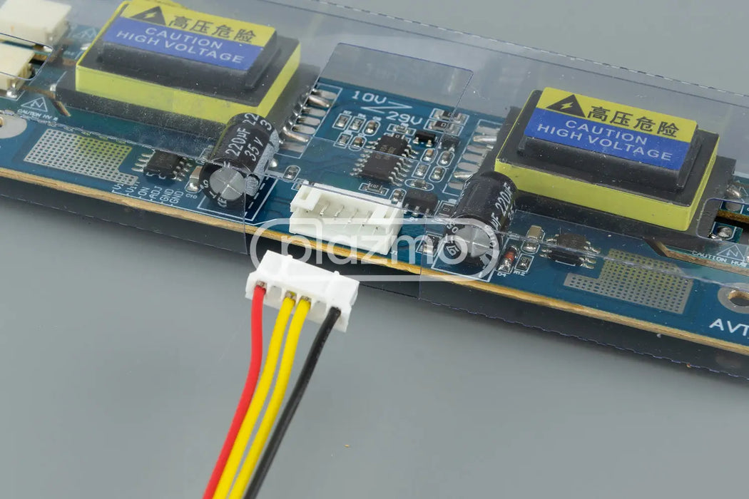 Universal 4-lamp ccfl inverter board with yellow transformers and yellow wire for 10-13vdc lcd panels