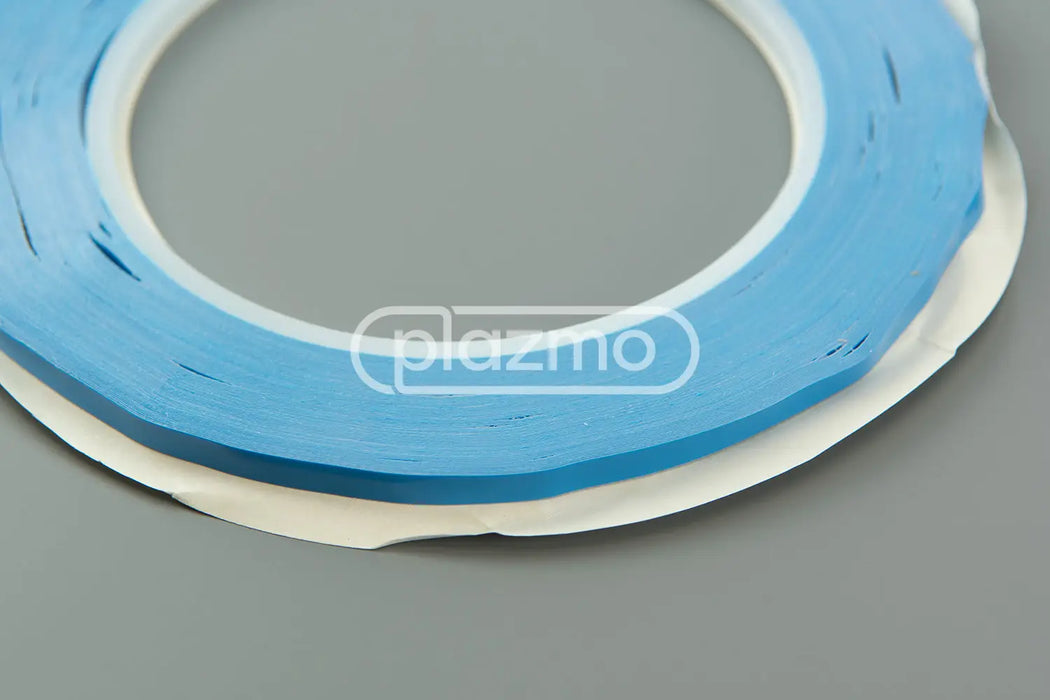 4mm blue double sided tape with white backing neatly rolled in a full 25m roll for versatile use