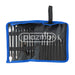 Blue and black roll-up case with 18 piece complete lcd disassembly tool kit featuring precision metallic tip tools