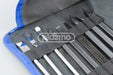 Set of seven precision phone repair tools with metallic blades in a gray and blue case for complete lcd disassembly
