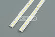 Two white led backlight strips with yellow rectangular leds and printed markings for lg 49 v16 art3 uhd signage