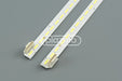 Two white led backlight strips with yellow leds and metallic connectors for lg 49 v16 art3 uhd signage display