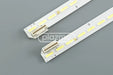 Two white led backlight strips with yellow light modules and metallic connectors for lg 49 v16 art3 uhd signage