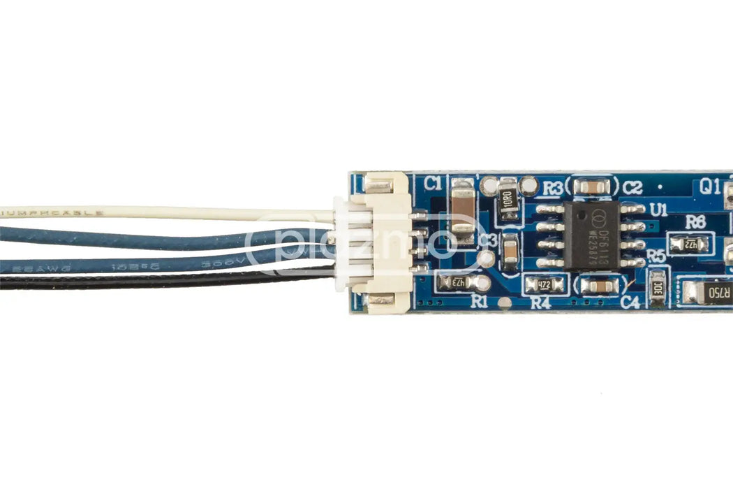Blue printed circuit board with white connector for universal led replacement in led strip backlight kit for lcd panels