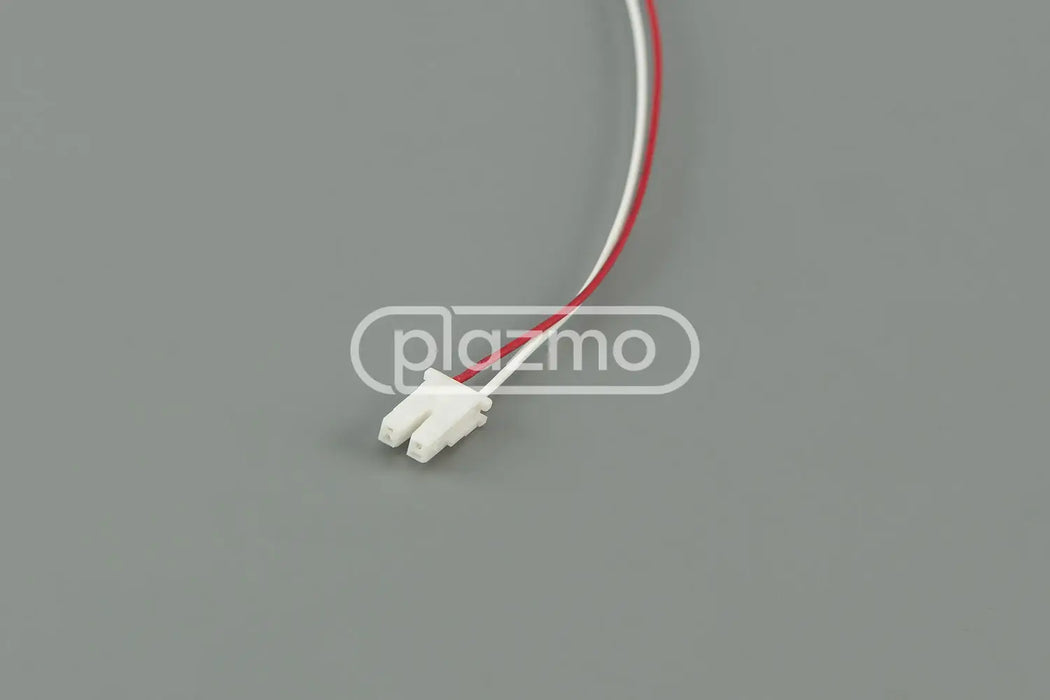 White plastic connector with red and white wires for universal led backlight kit and led replacement strip