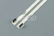 Two white led light strips with yellowish led chips and black connectors for 65 inch lg uh5f series bc-h e469119 94v-0