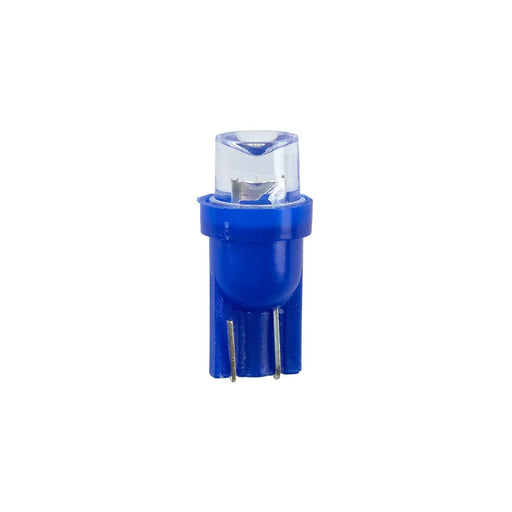Blue wedge led indicator lamp t10 12 vdc with clear concave head lens and two metal pins