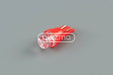 Red led indicator lamp with clear concave head lens and metallic contacts for wedge t10 12 vdc indicator lamp