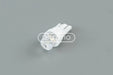 White led indicator lamp with clear concave glass lens and two metal prongs for 12 vdc wedge t10 socket